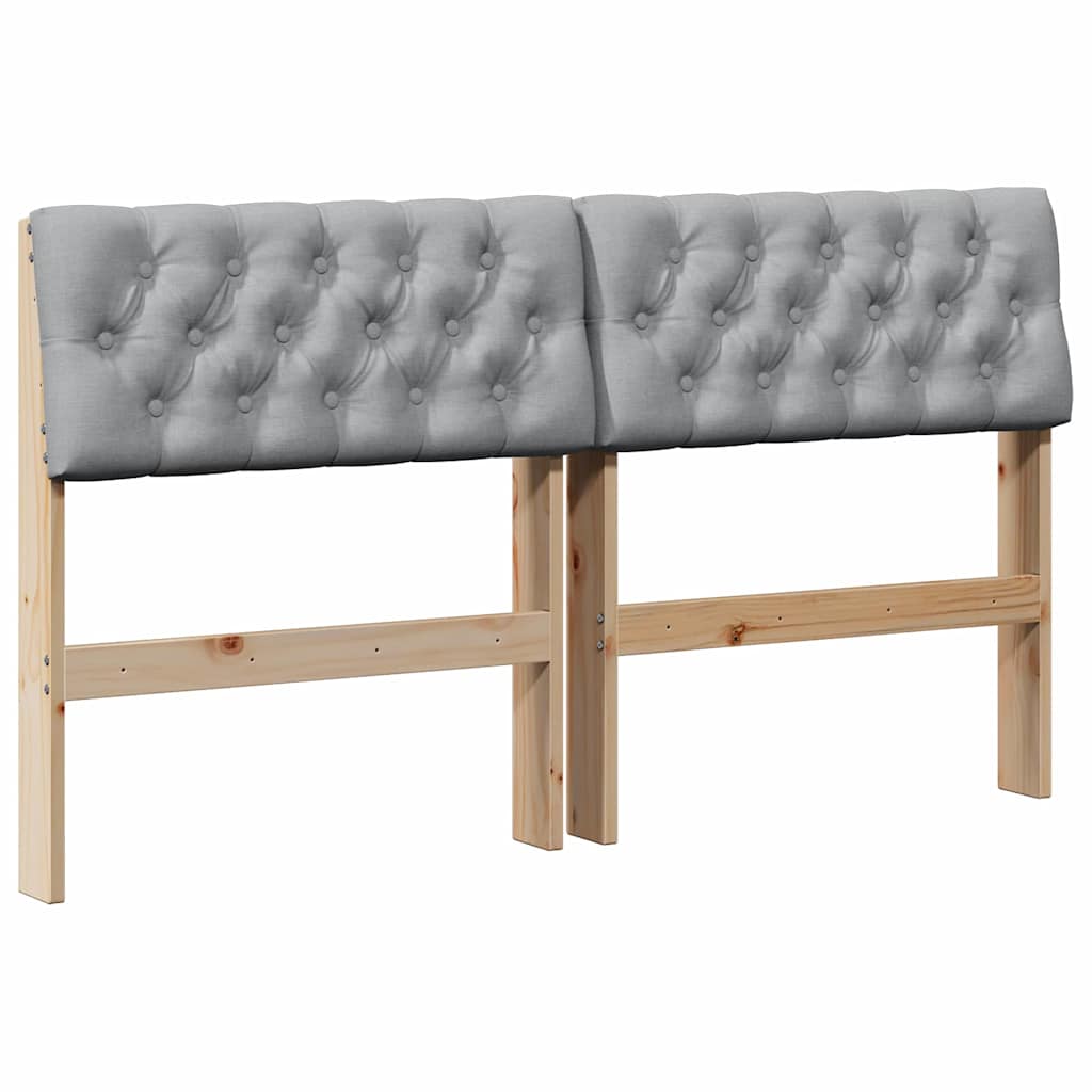Tête de lit capitonnée Gris clair 135 cm Pin massif - XIOS