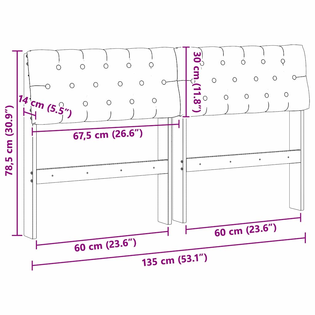 Tête de lit capitonnée Gris clair 135 cm Pin massif - XIOS