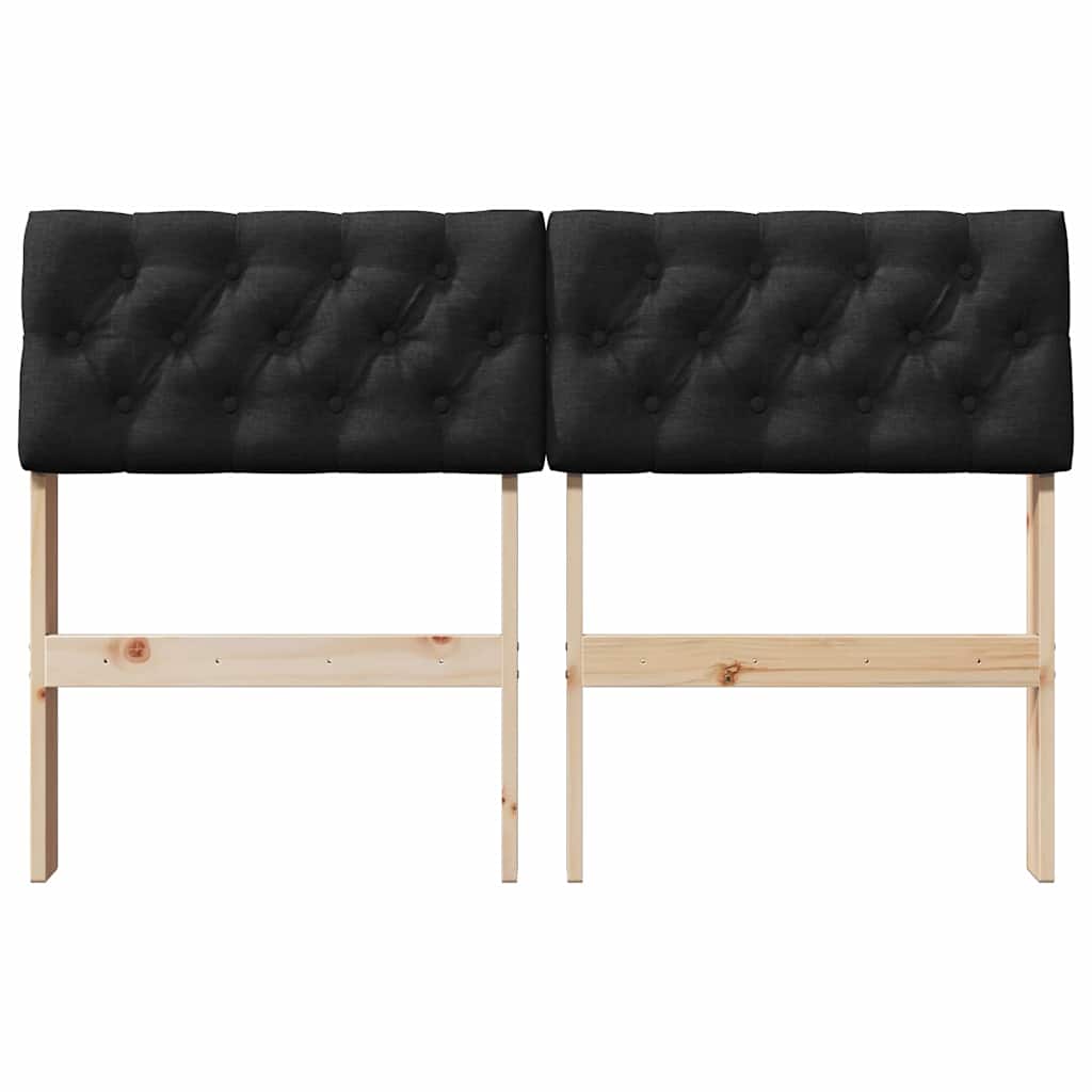 Tête de lit capitonnée Noir 120 cm Pin massif - XIOS