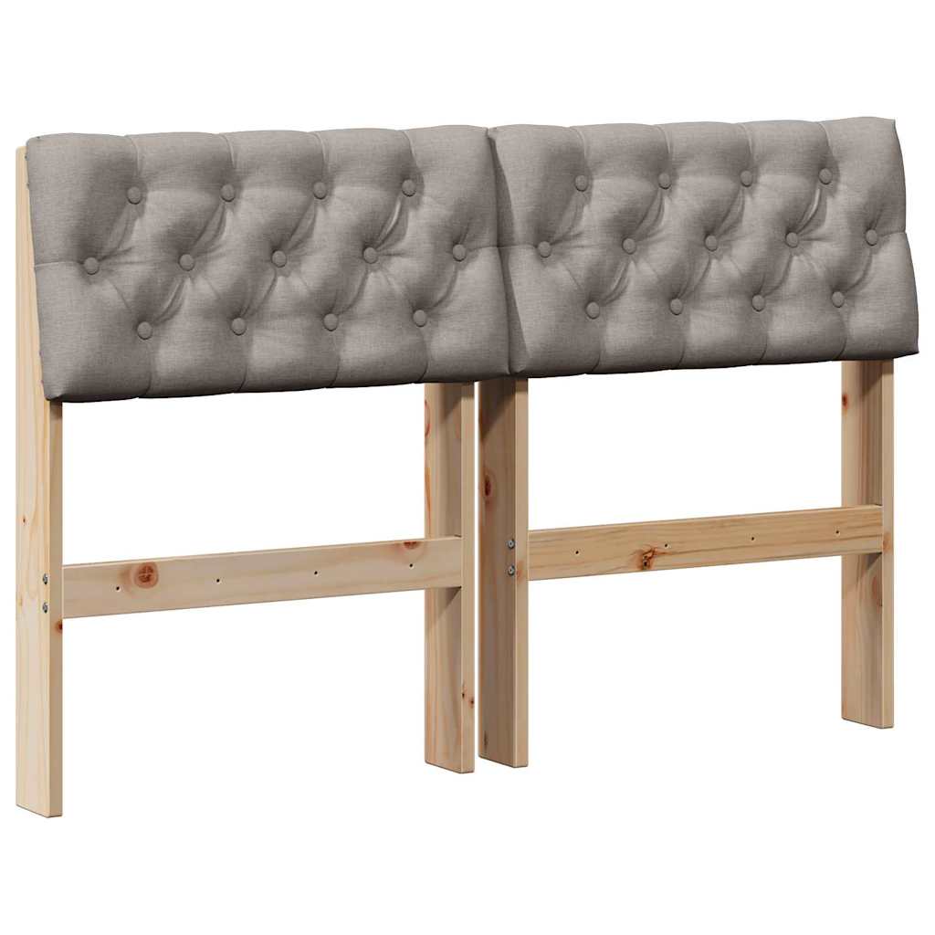 Tête de lit capitonnée Taupe 120 cm Pin massif - XIOS
