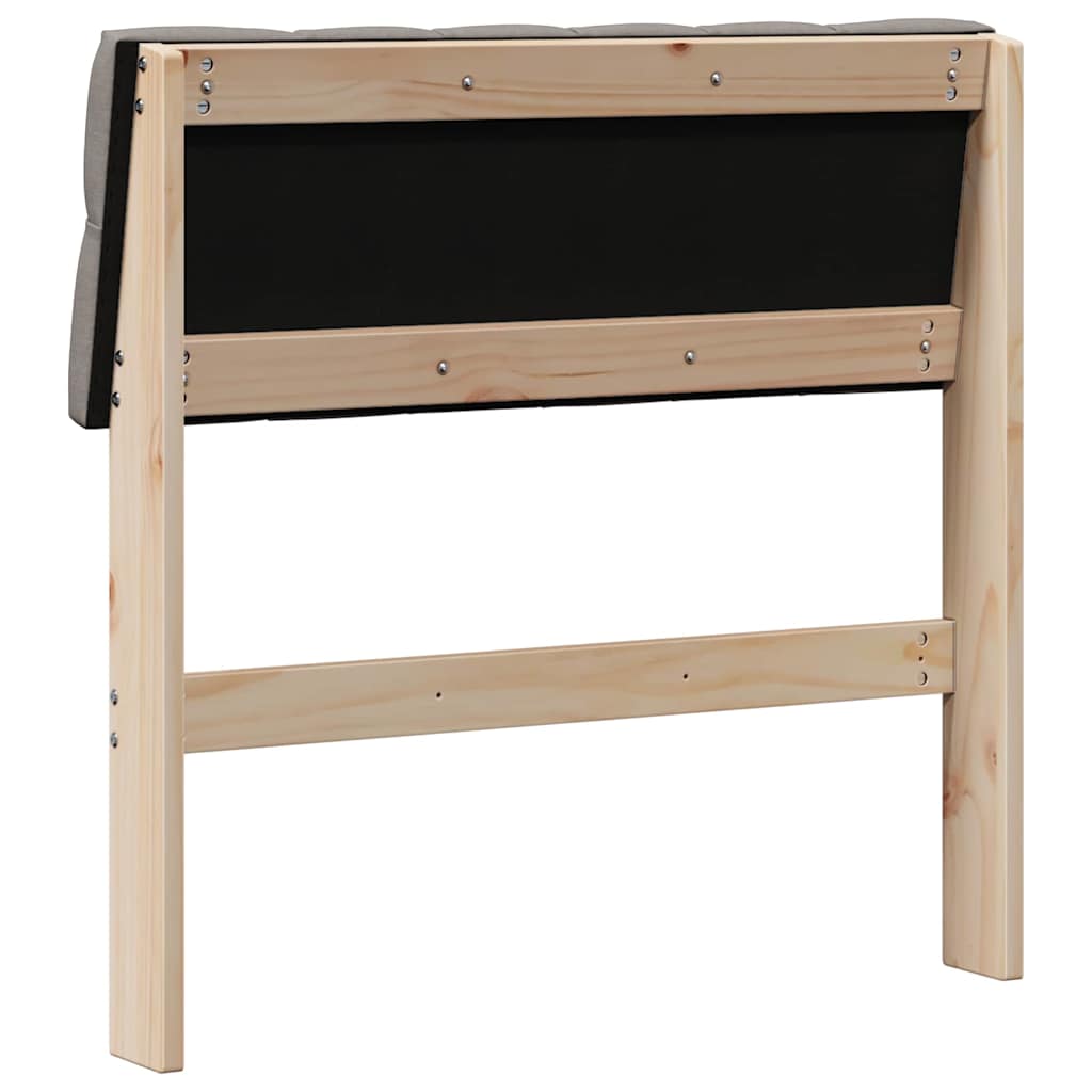 Tête de lit capitonnée Taupe 75 cm Pin massif - XIOS