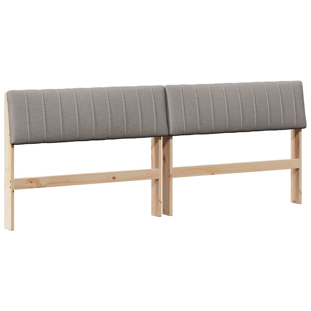 Tête de lit capitonnée Taupe 200 cm Pin massif - XIOS