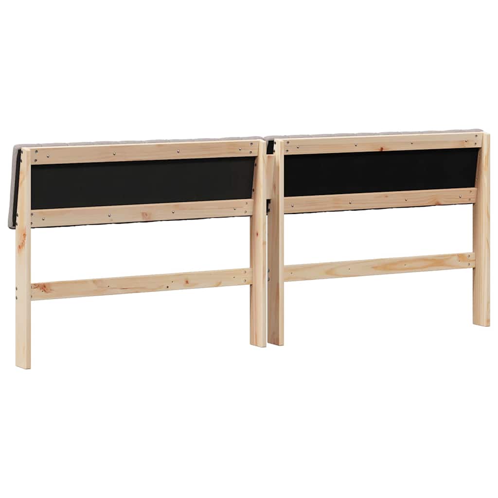 Tête de lit capitonnée Taupe 200 cm Pin massif - XIOS
