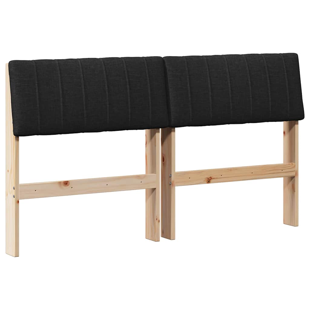 Tête de lit capitonnée Noir 140 cm Pin massif - XIOS