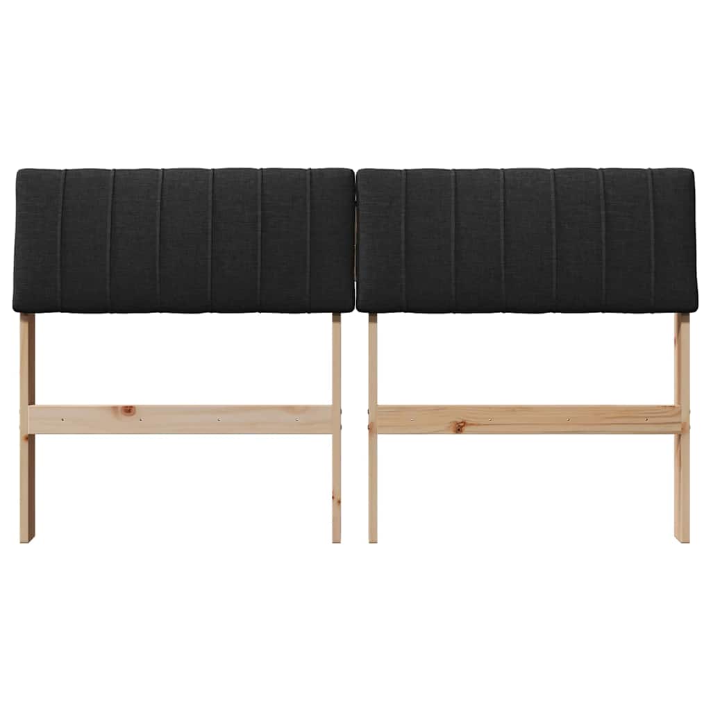Tête de lit capitonnée Noir 135 cm Pin massif - XIOS