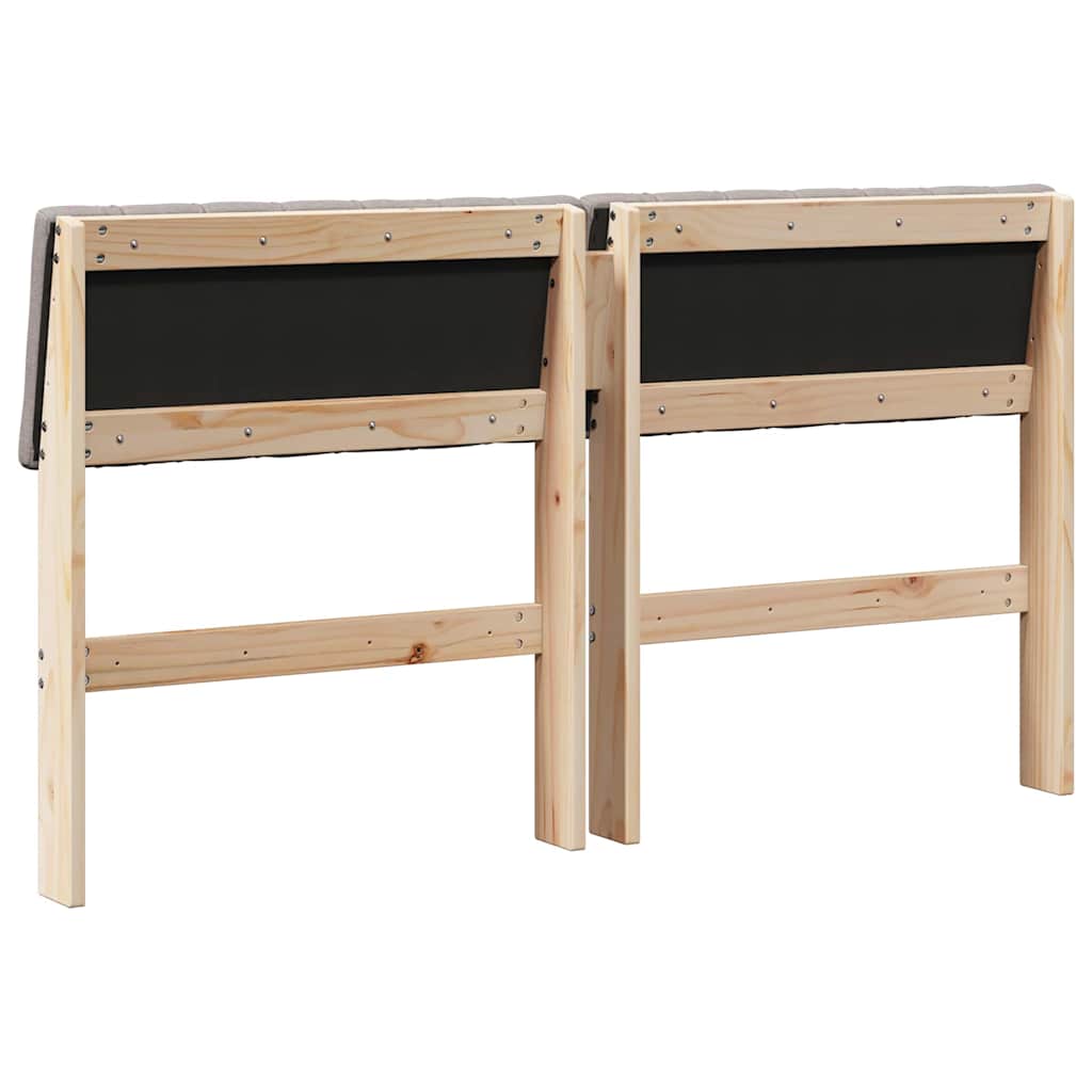 Tête de lit capitonnée Taupe 135 cm Pin massif - XIOS