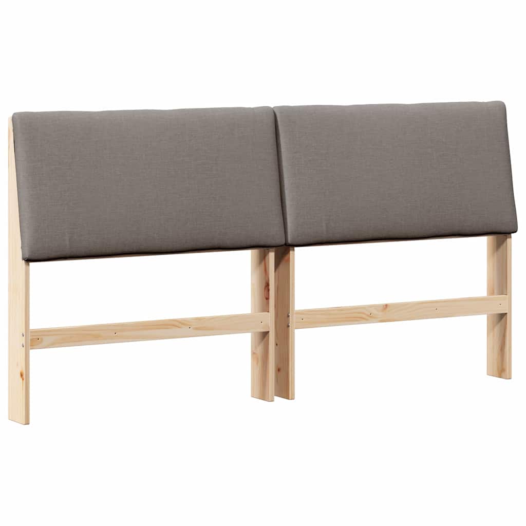 Tête de lit capitonnée Taupe 200 cm Pin massif - XIOS