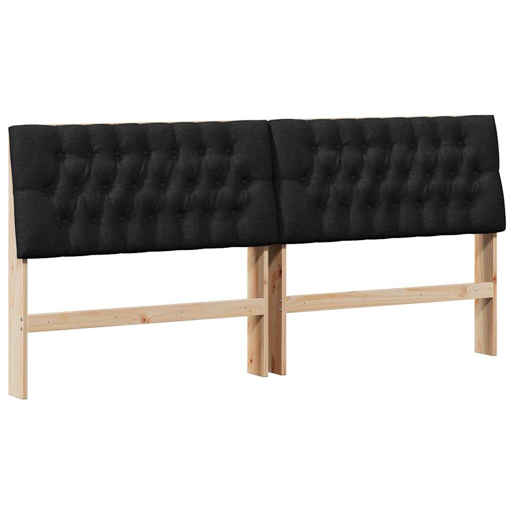 Tête de lit capitonnée Noir 200 cm Pin massif - XIOS