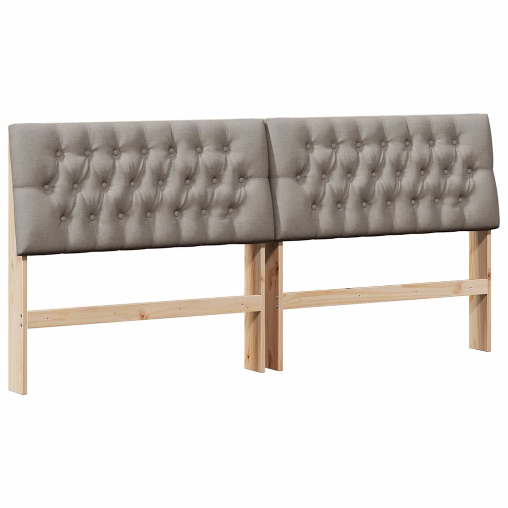 Tête de lit capitonnée Taupe 200 cm Pin massif - XIOS