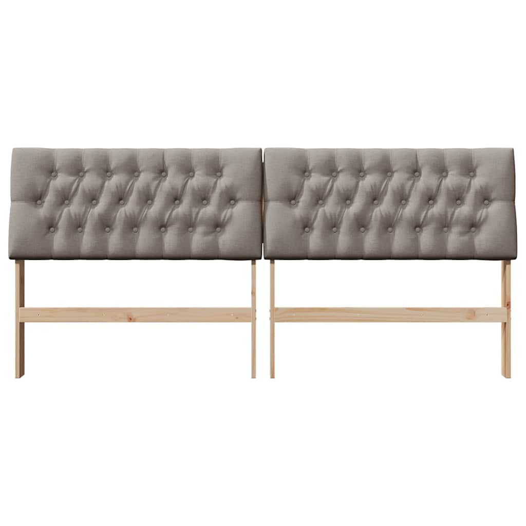 Tête de lit capitonnée Taupe 200 cm Pin massif - XIOS