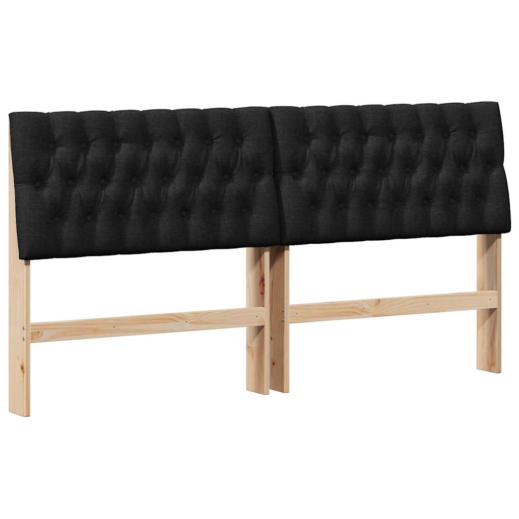 Tête de lit capitonnée Noir 180 cm Pin massif - XIOS