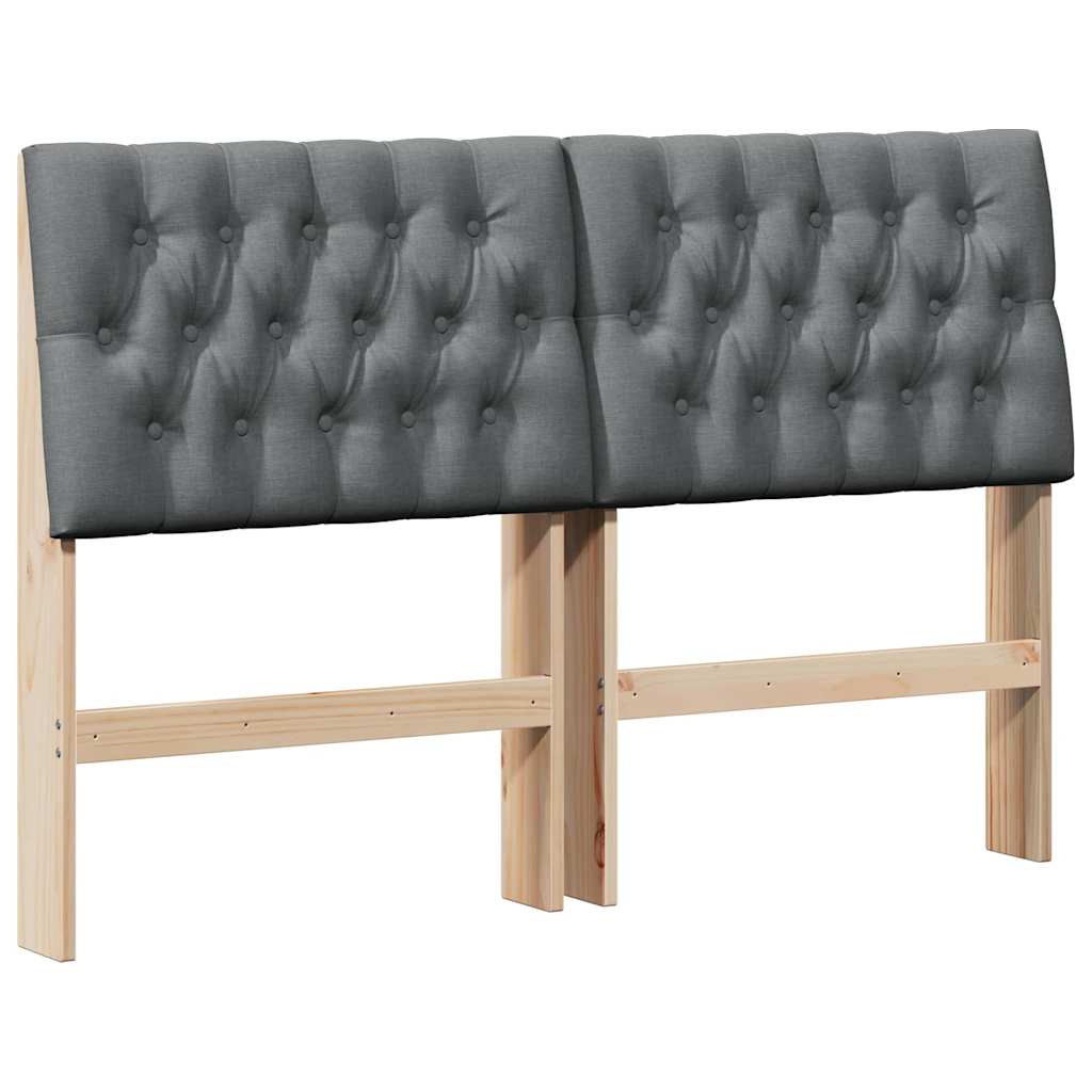 Tête de lit capitonnée Gris foncé 140 cm Pin massif - XIOS