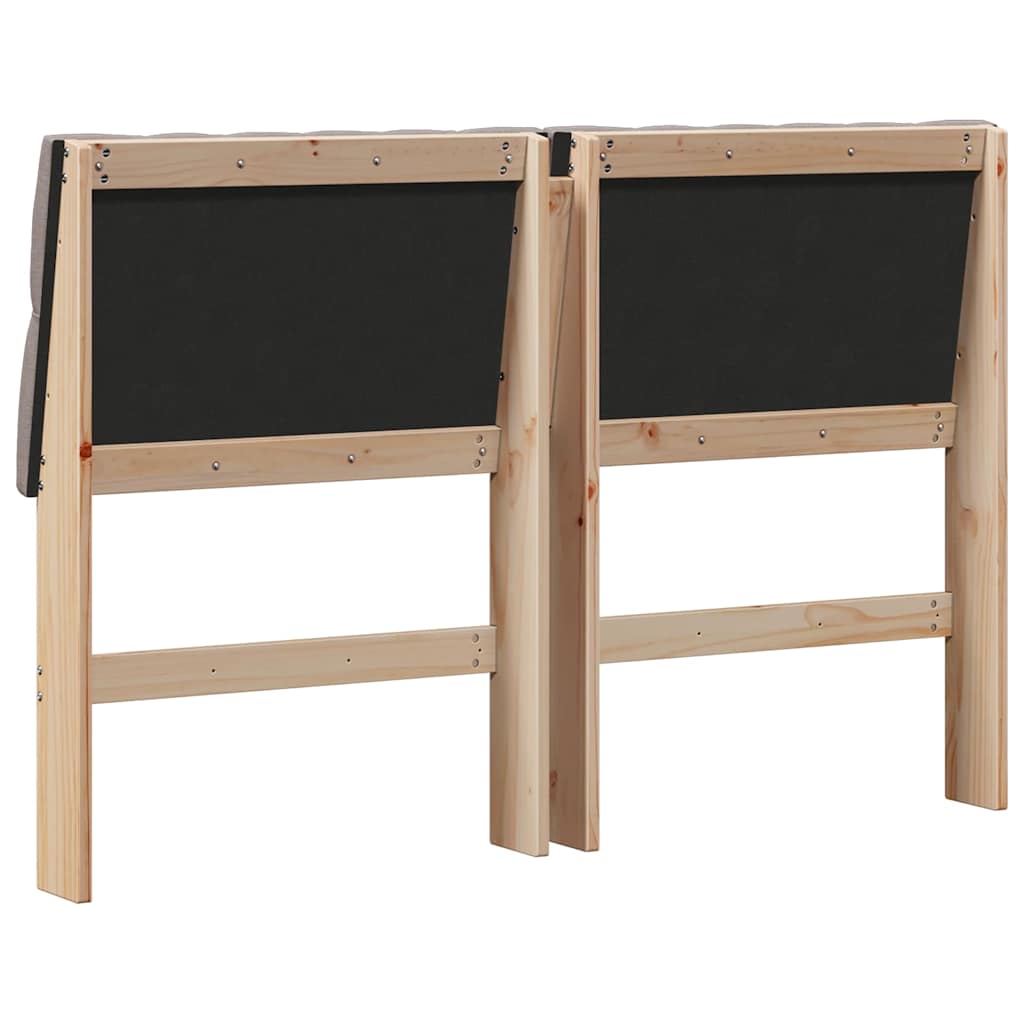 Tête de lit capitonnée Taupe 135 cm Pin massif - XIOS
