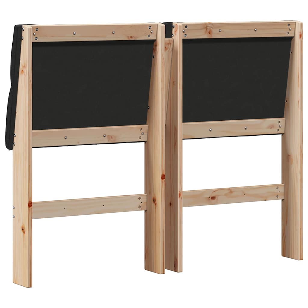 Tête de lit capitonnée Noir 120 cm Pin massif - XIOS