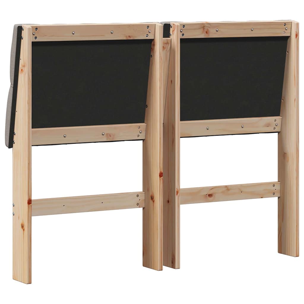 Tête de lit capitonnée Taupe 120 cm Pin massif - XIOS