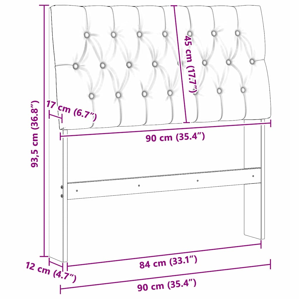 Tête de lit capitonnée Gris clair 90 cm Pin massif - XIOS