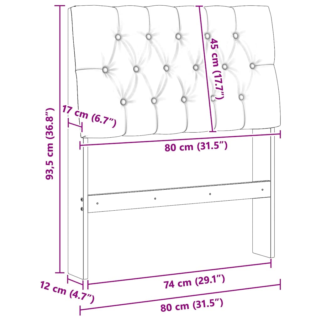 Tête de lit capitonnée Gris clair 80 cm Pin massif - XIOS