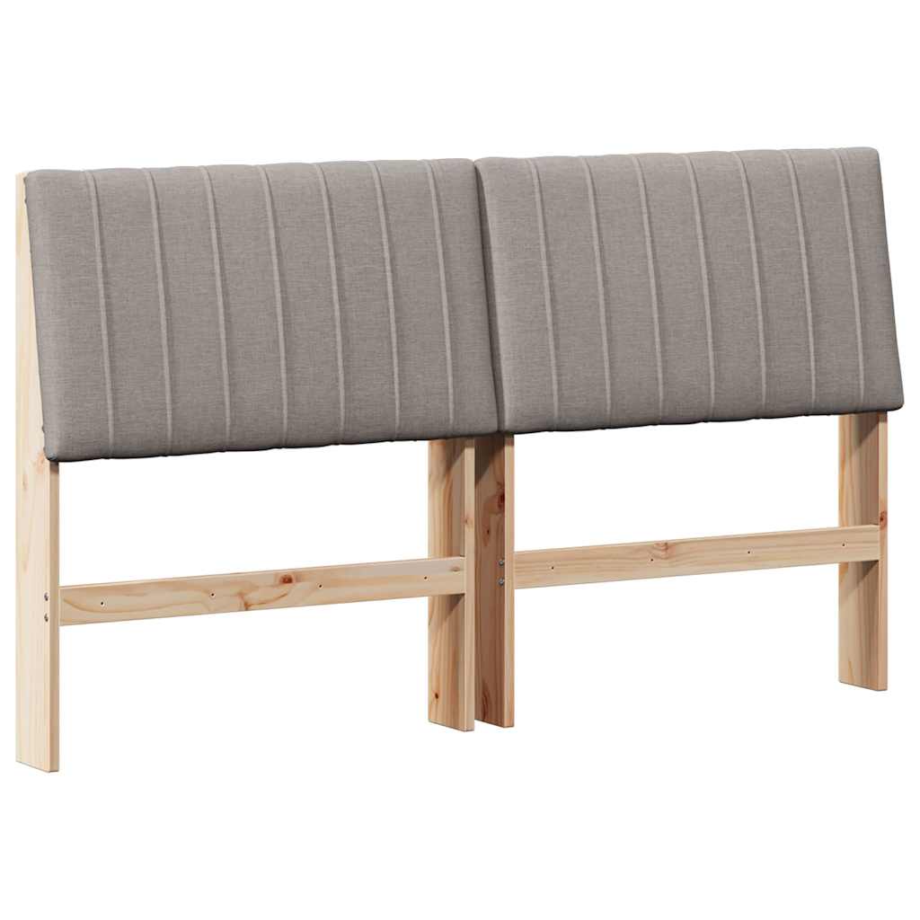 Tête de lit capitonnée Taupe 150 cm Pin massif - XIOS
