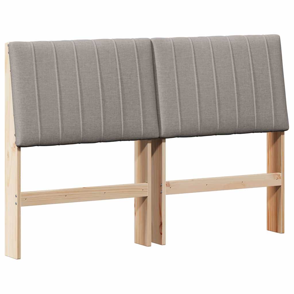 Tête de lit capitonnée Taupe 140 cm Pin massif - XIOS