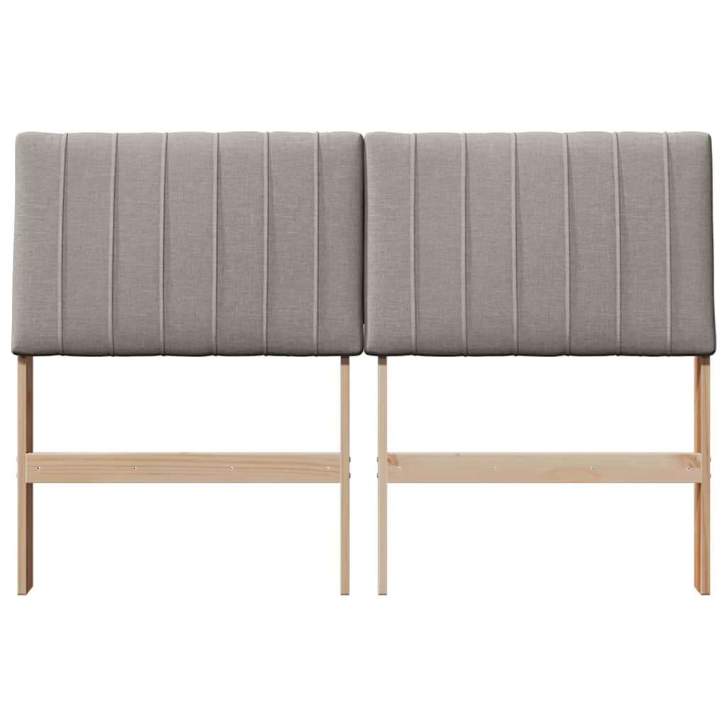 Tête de lit capitonnée Taupe 140 cm Pin massif - XIOS
