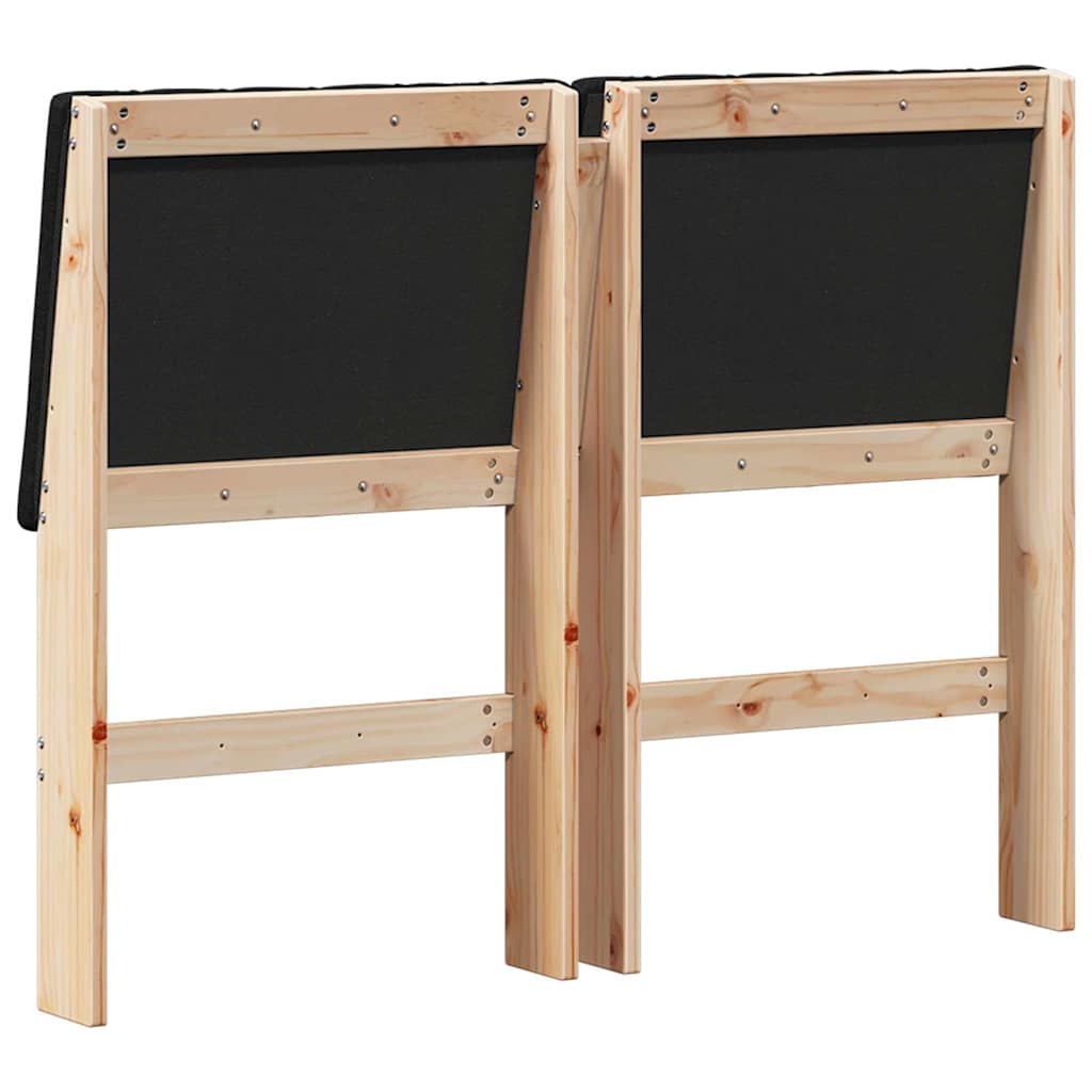 Tête de lit capitonnée Noir 120 cm Pin massif - XIOS