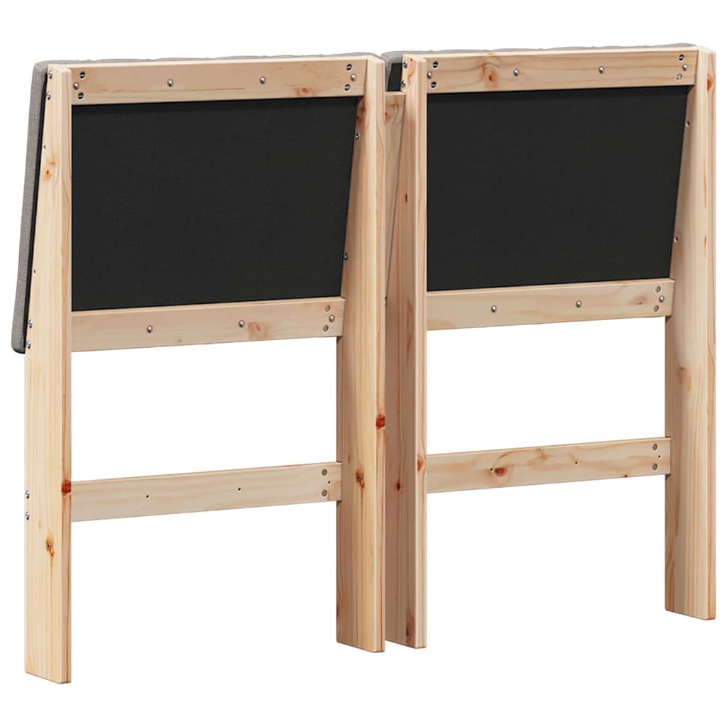 Tête de lit capitonnée Taupe 120 cm Pin massif - XIOS