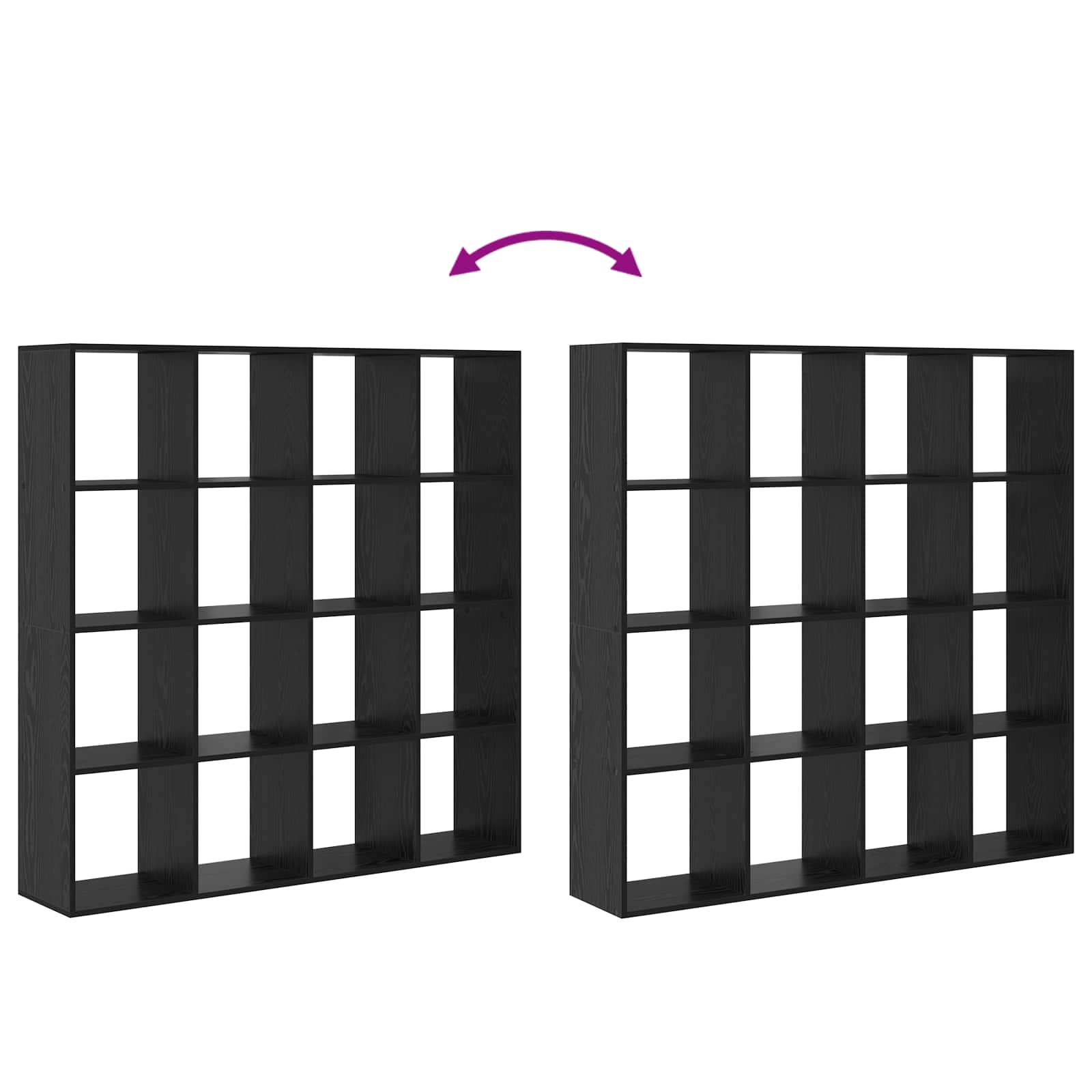 Bibliothèque Chêne noir 137,5 x 29 x 137,5 cm Bois d'ingénierie - XIOS