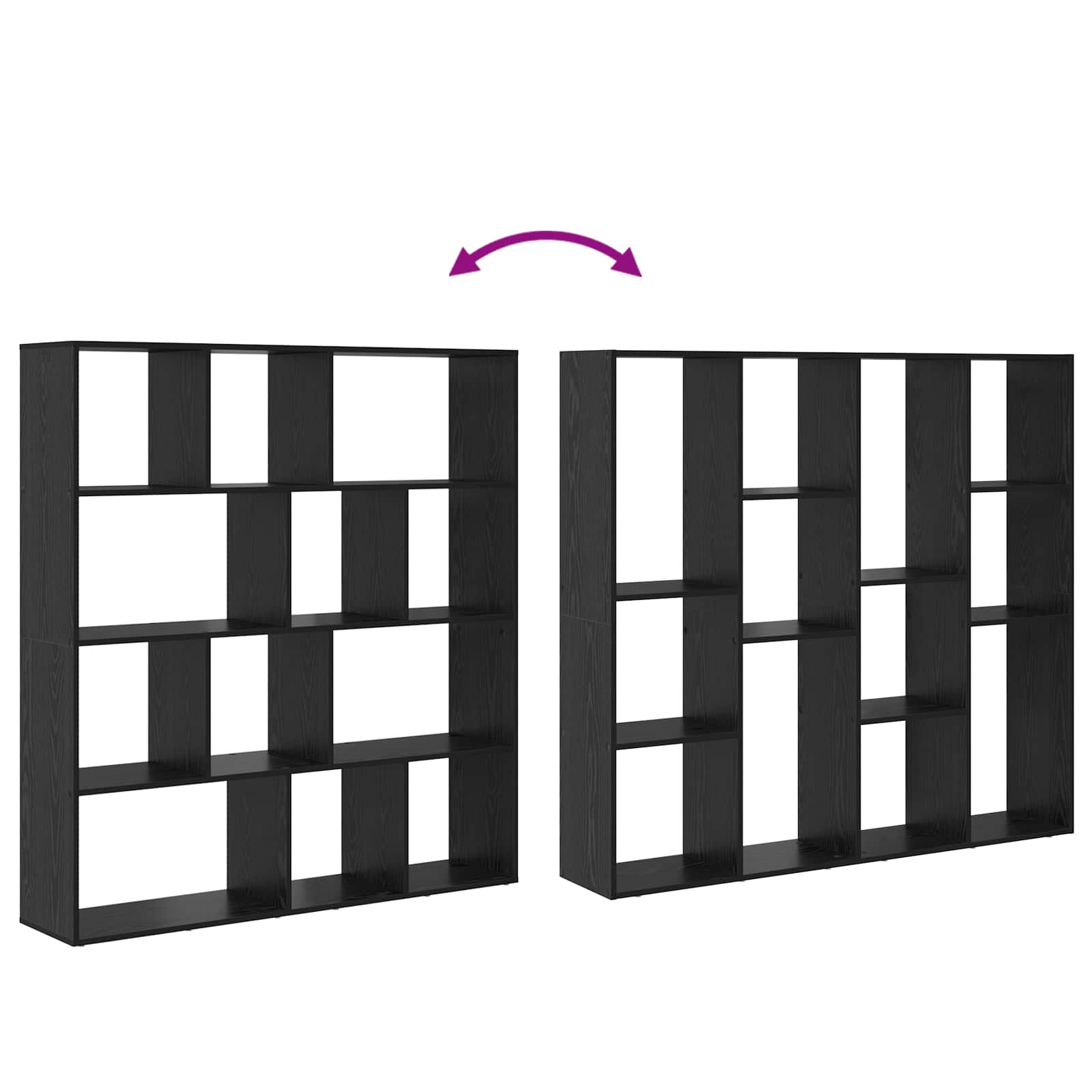 Bibliothèque Chêne noir 132 x 29 x 141,5 cm Bois d'ingénierie - XIOS