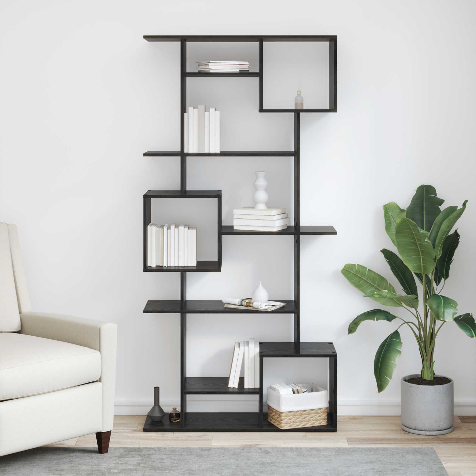 Bibliothèque Chêne noir 92 x 29 x 188 cm Bois d'ingénierie - XIOS