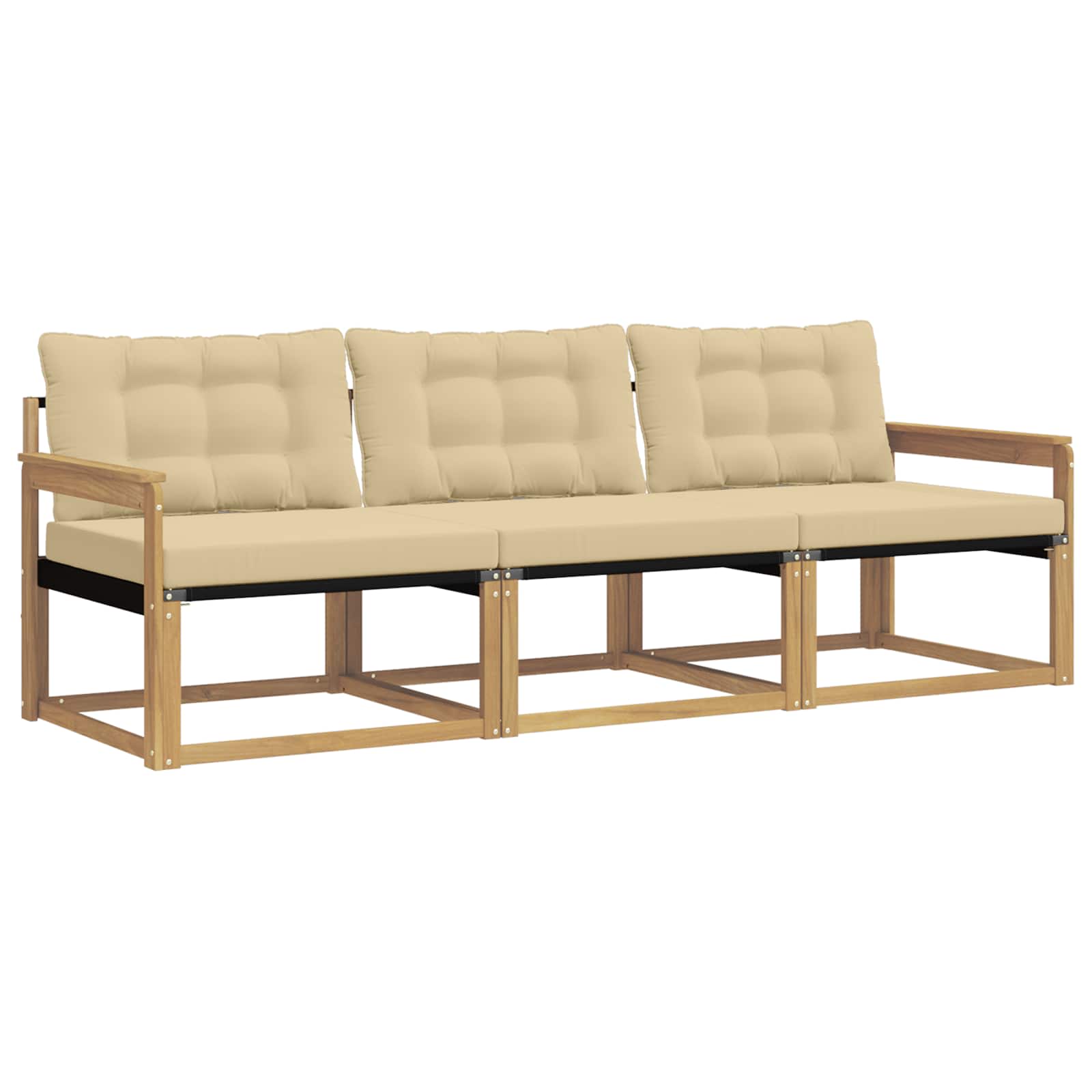 Ensemble de canapés d'extérieur 3 pc Blanc et Beige