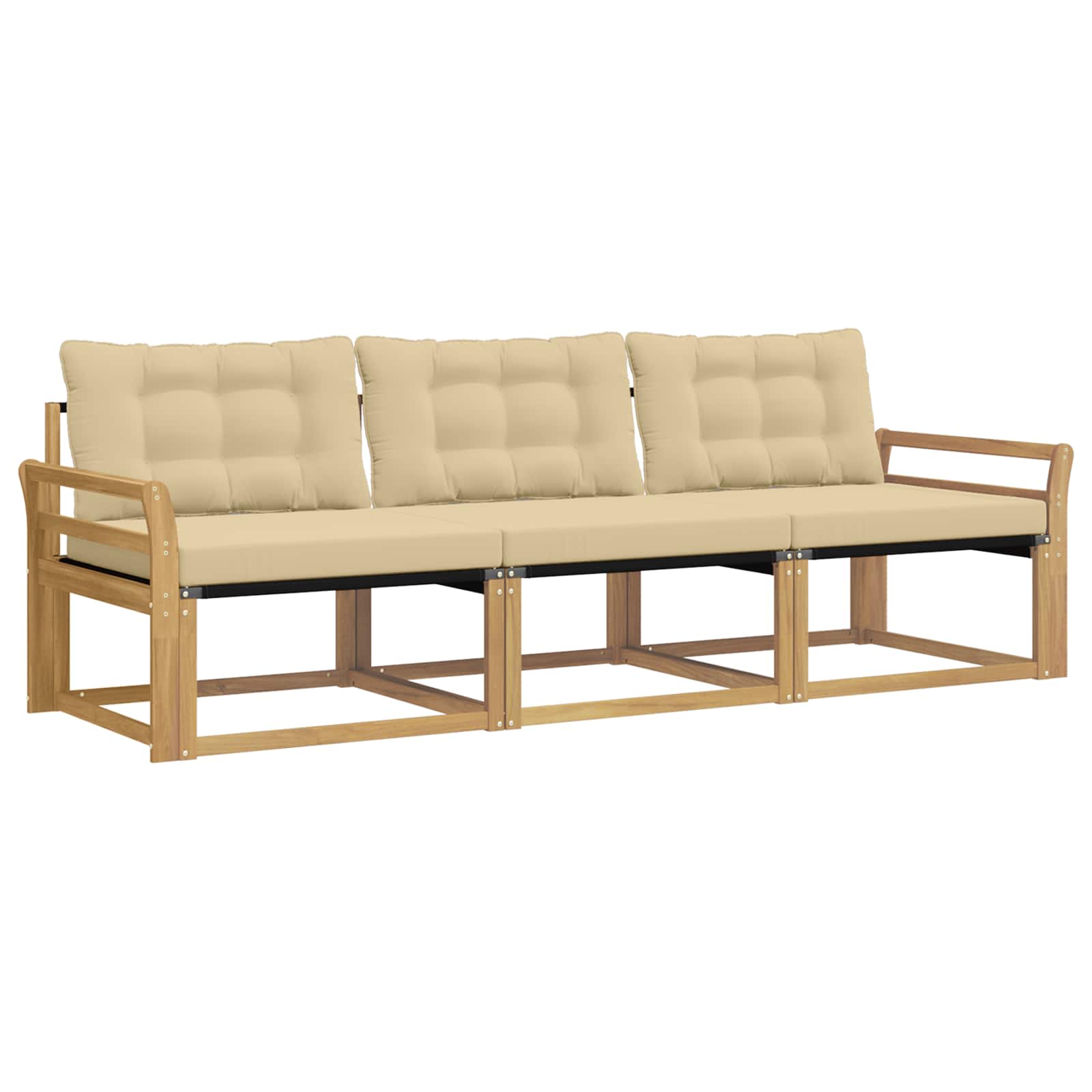 Ensemble de canapés d'extérieur 3 pc Blanc et Beige