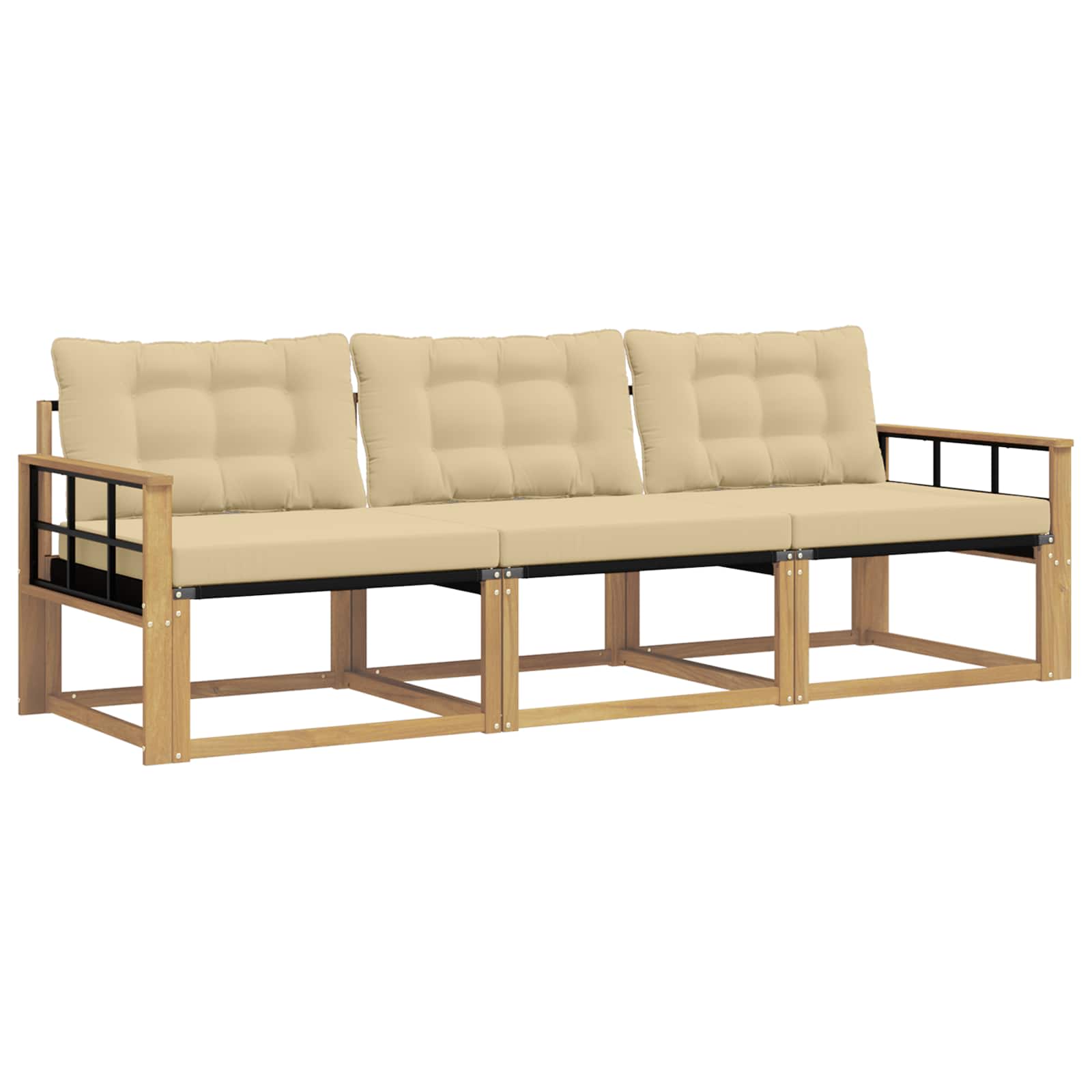 Ensemble de canapés d'extérieur 3 pc Blanc et Beige