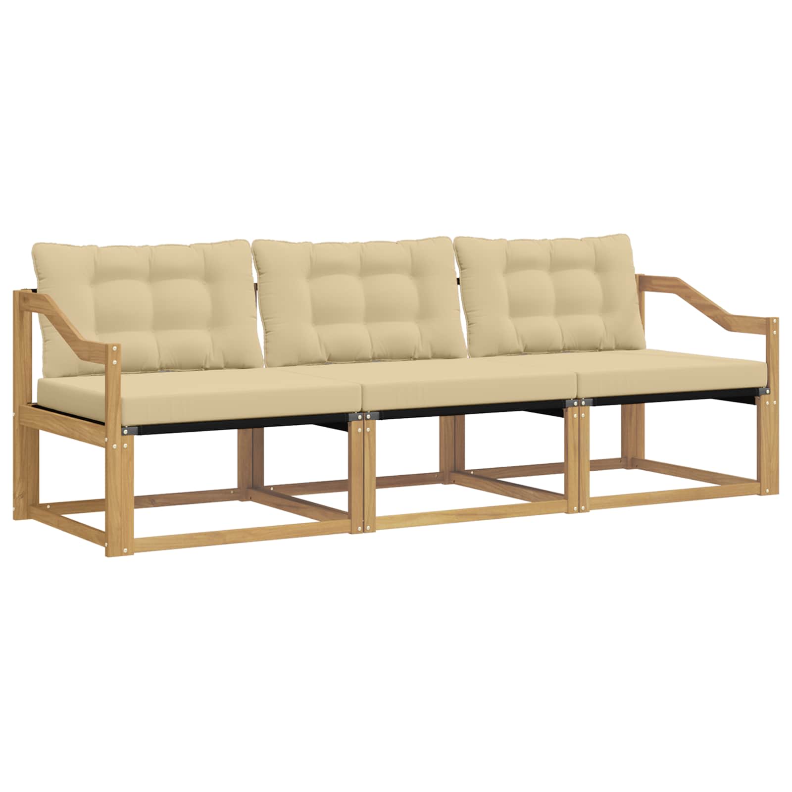 Ensemble de canapés d'extérieur 3 pc Blanc et Beige