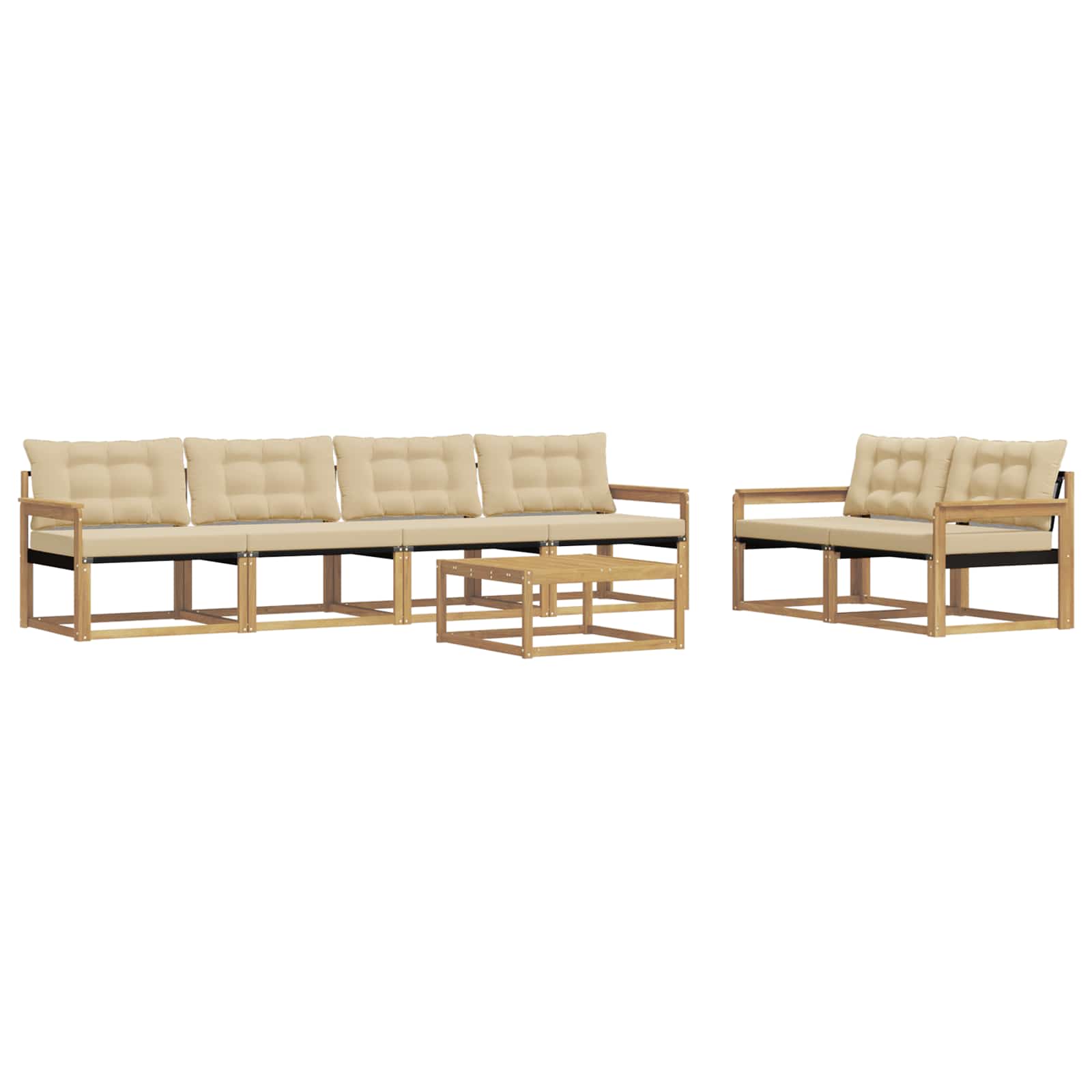 Ensemble de canapés d'extérieur 7 pcs Blanc et Beige - XIOS