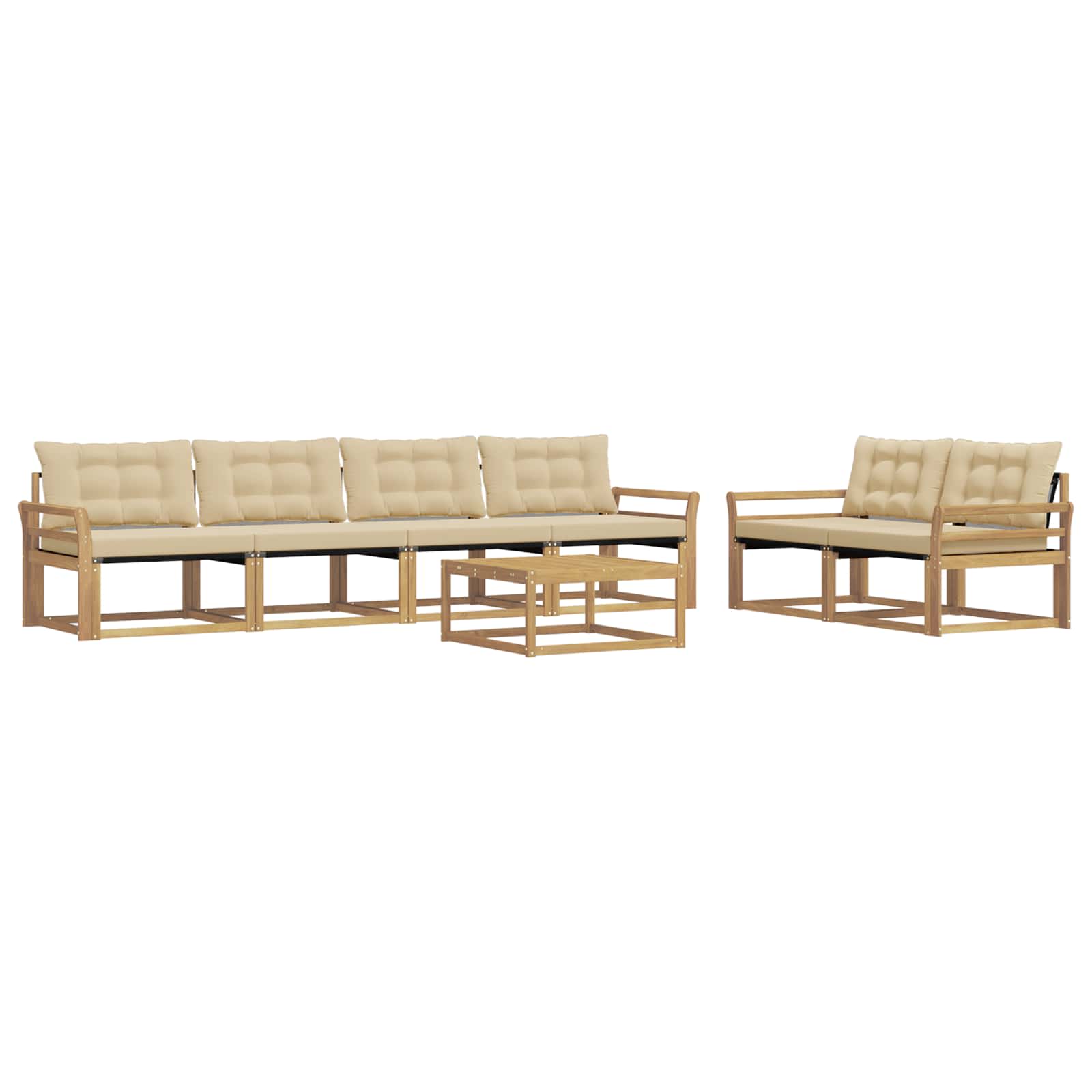 Ensemble de canapés d'extérieur 7 pcs Blanc et Beige - XIOS