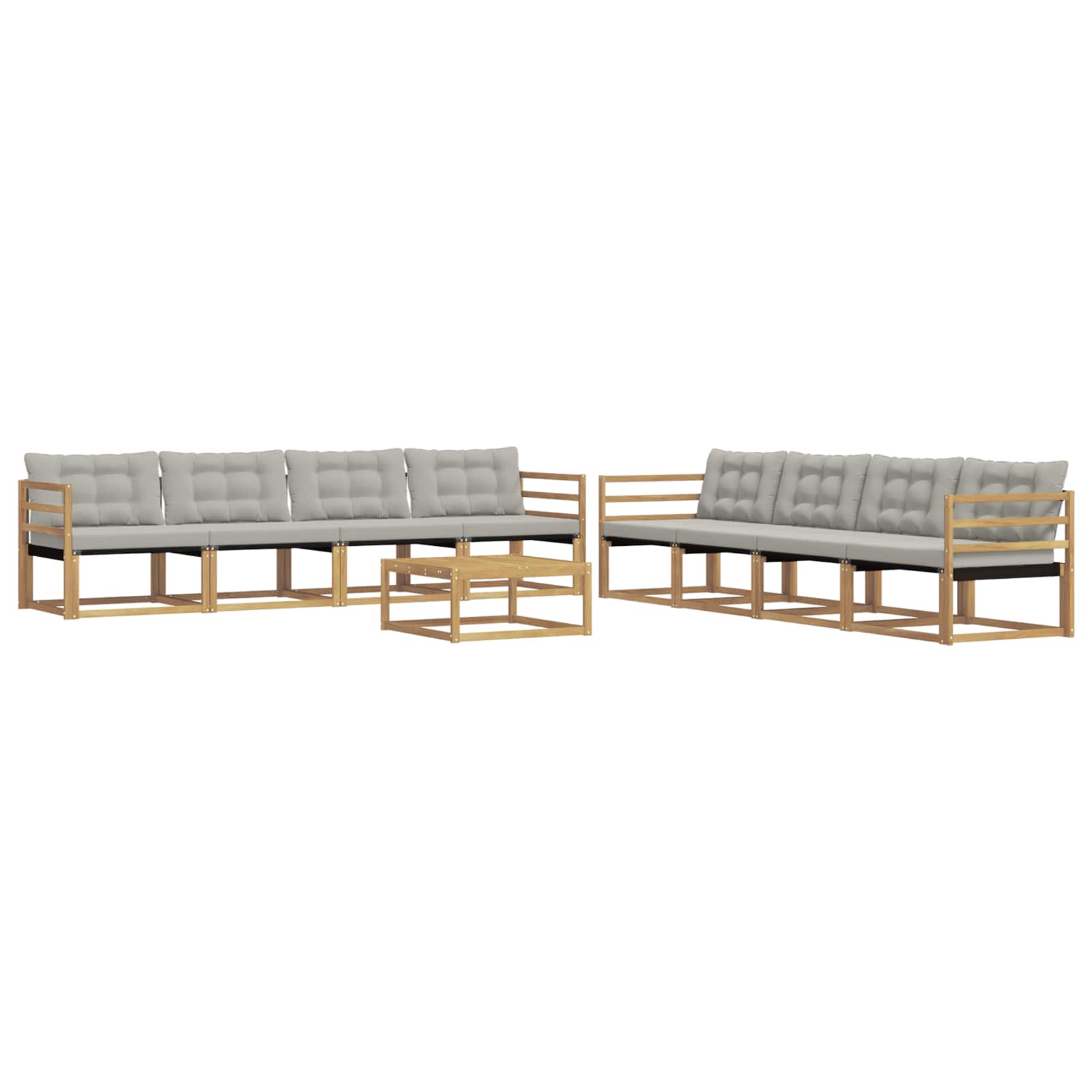 Ensemble de canapés d'extérieur 9 pcs Blanc et gris clair - XIOS