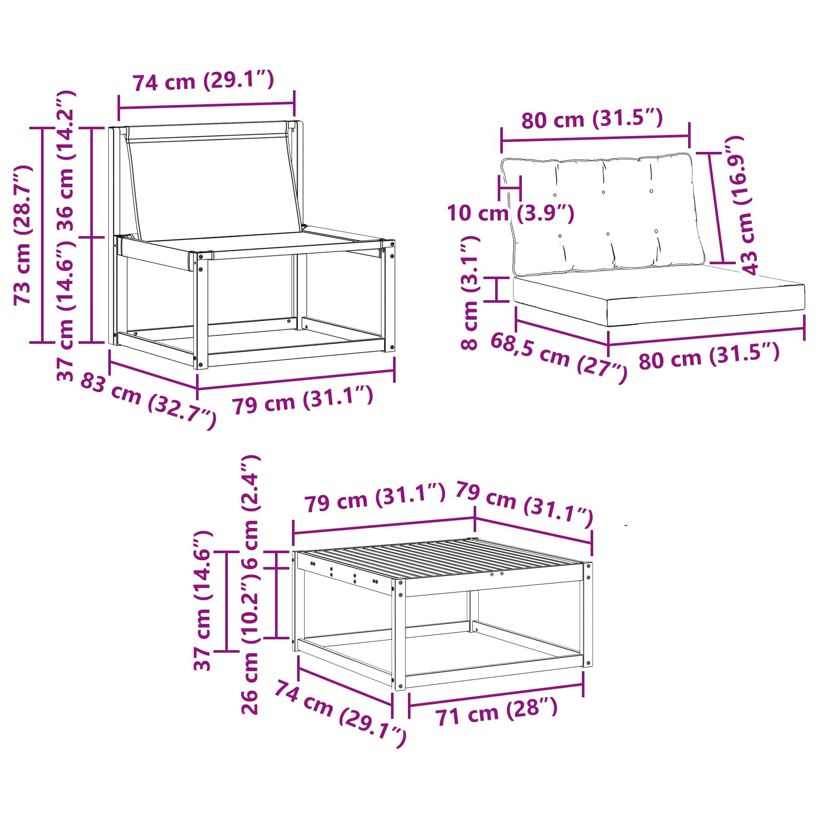 Ensemble de canapés d'extérieur 9 pcs Blanc et gris clair - XIOS