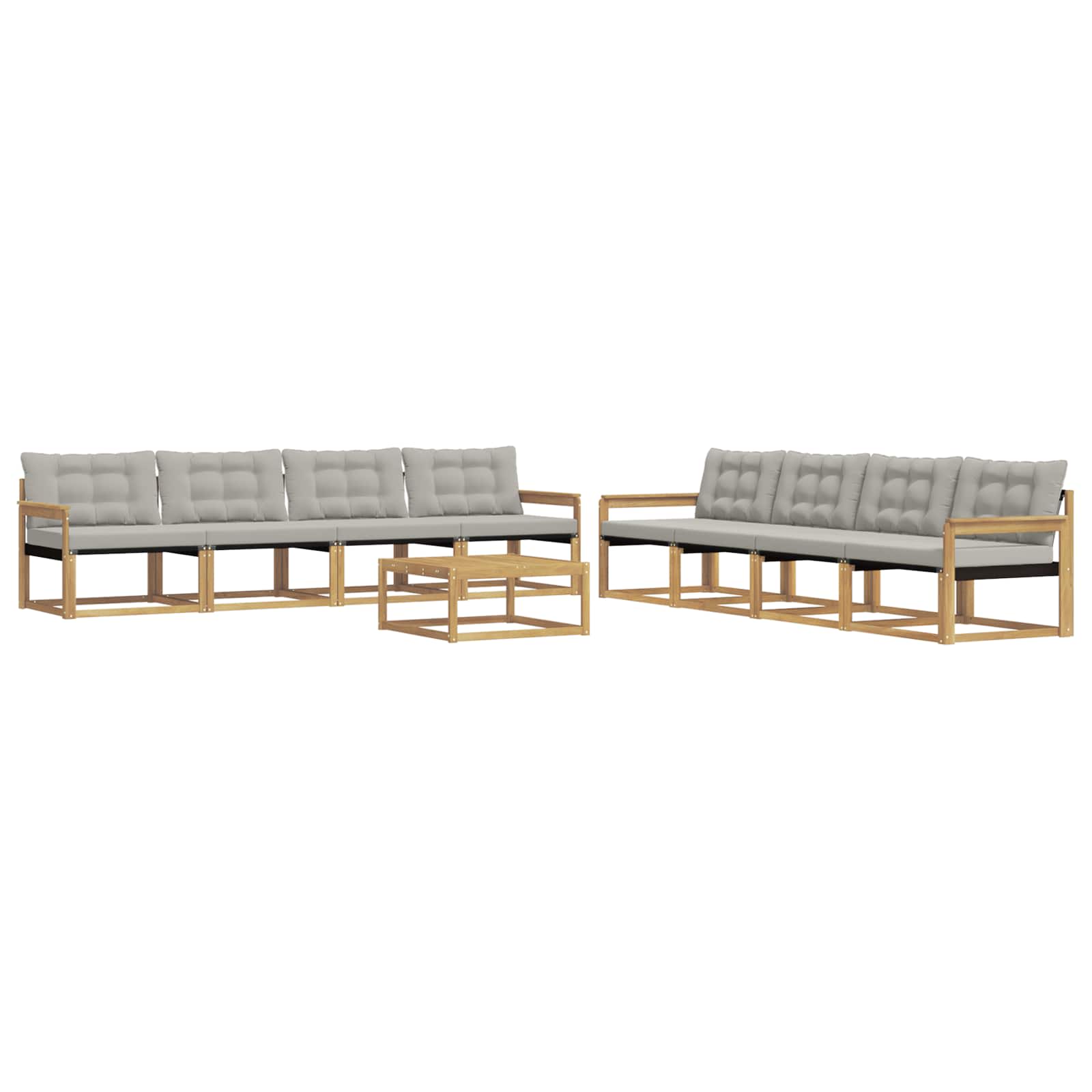 Ensemble de canapés d'extérieur 9 pcs Blanc et gris clair - XIOS