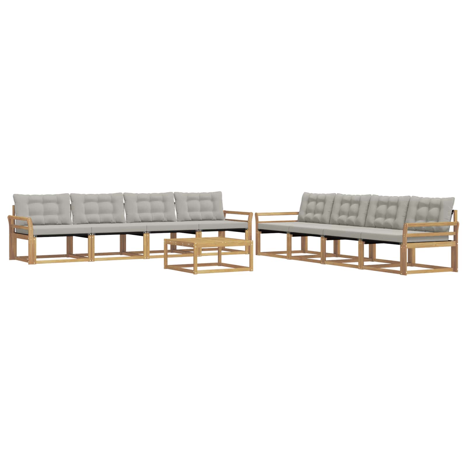Ensemble de canapés d'extérieur 9 pcs Blanc et gris clair - XIOS