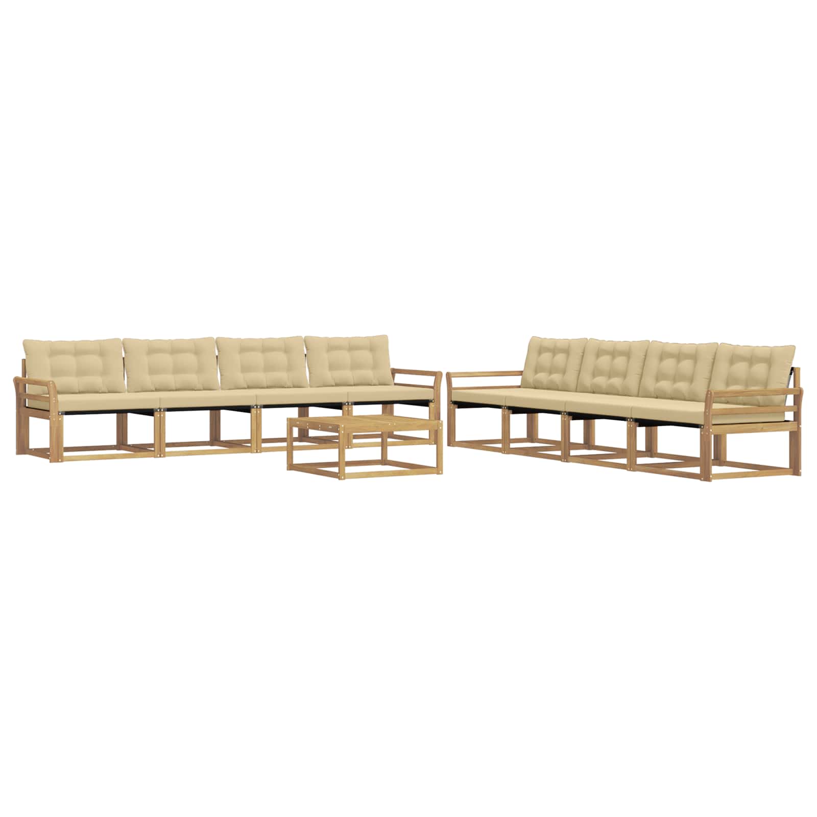 Ensemble de canapés d'extérieur 9 pcs Blanc et Beige