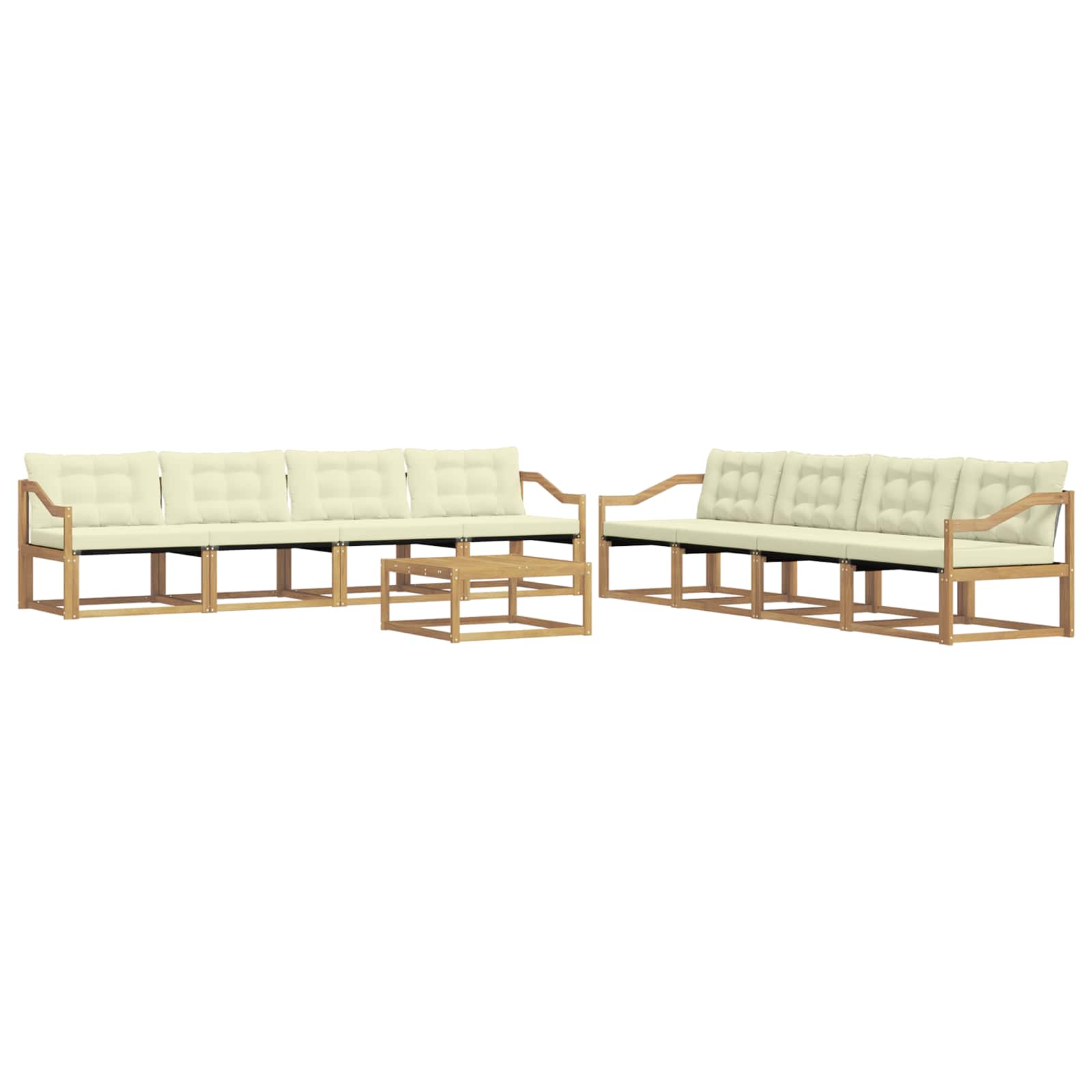 Ensemble de canapés d'extérieur 9 pcs Blanc et crème
