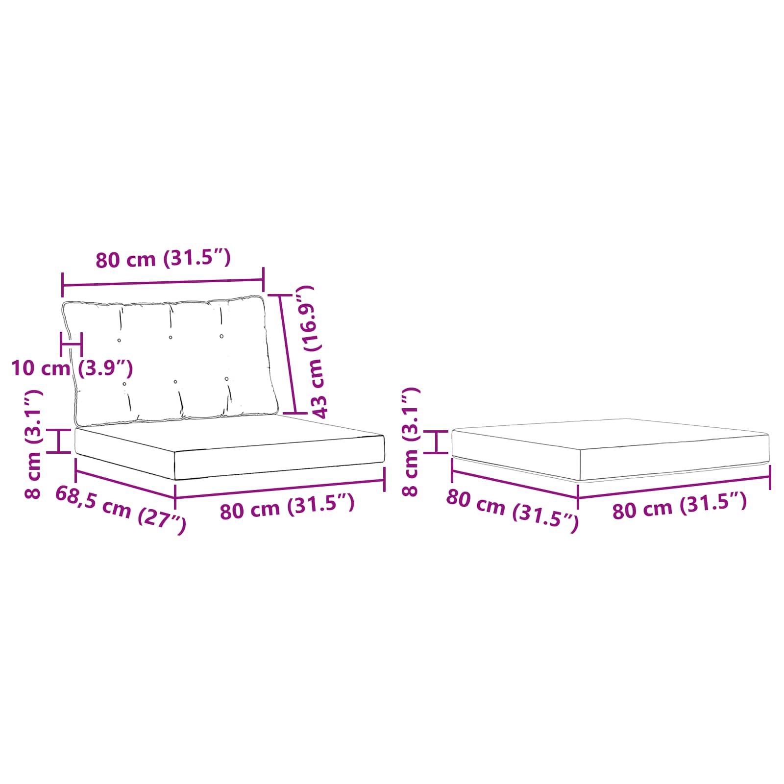 Ensemble de canapés d'extérieur 4 pcs Blanc et gris clair - XIOS