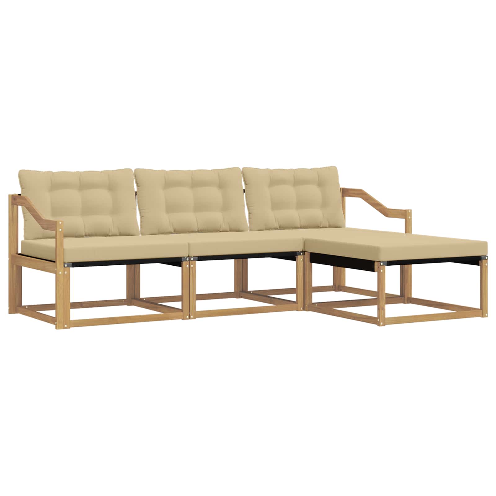 Ensemble de canapés d'extérieur 4 pcs Blanc et Beige - XIOS