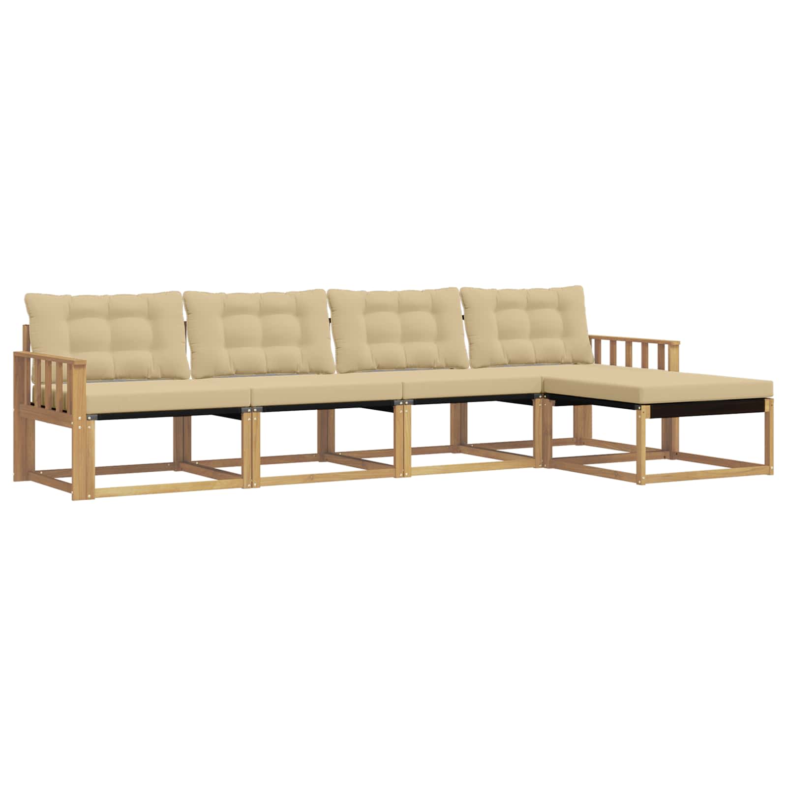 Ensemble de canapés d'extérieur 5 pc Blanc et Beige