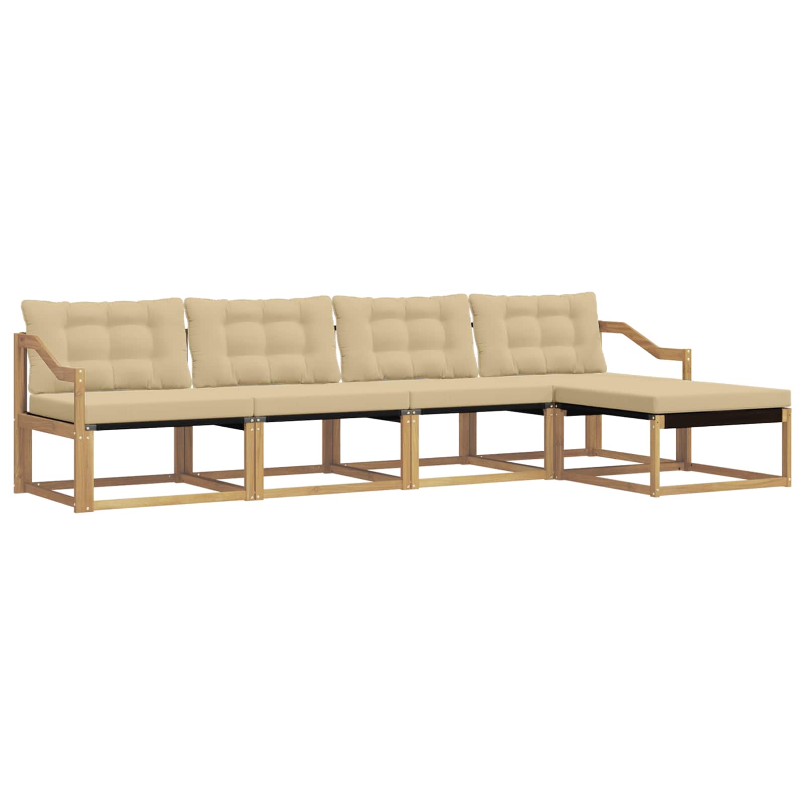 Ensemble de canapés d'extérieur 5 pc Blanc et Beige