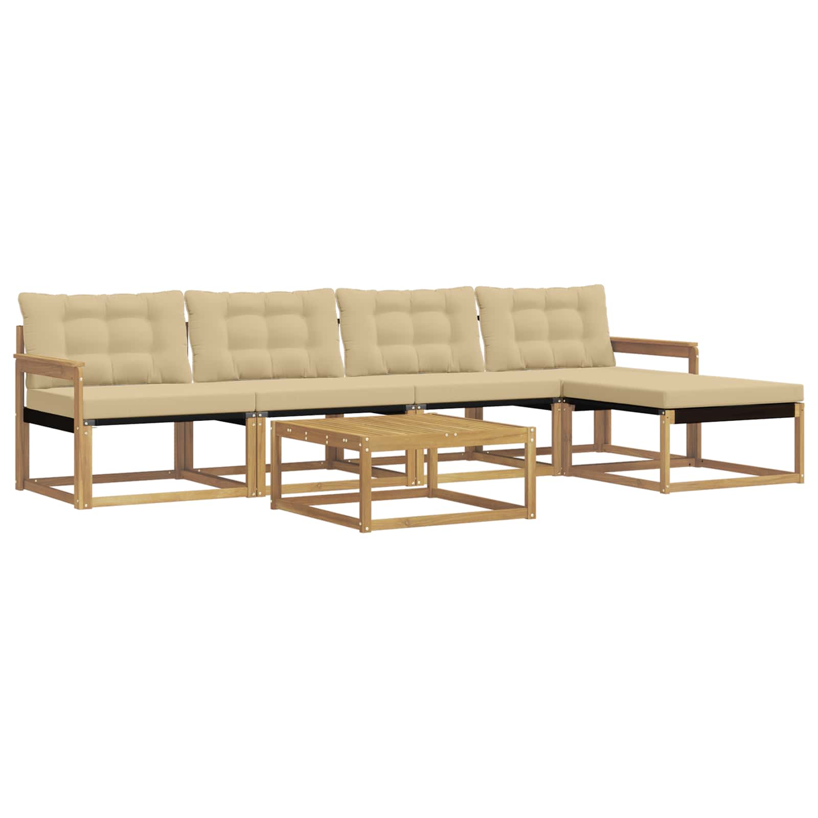 Ensemble de canapés d'extérieur 6 pcs Blanc et Beige - XIOS