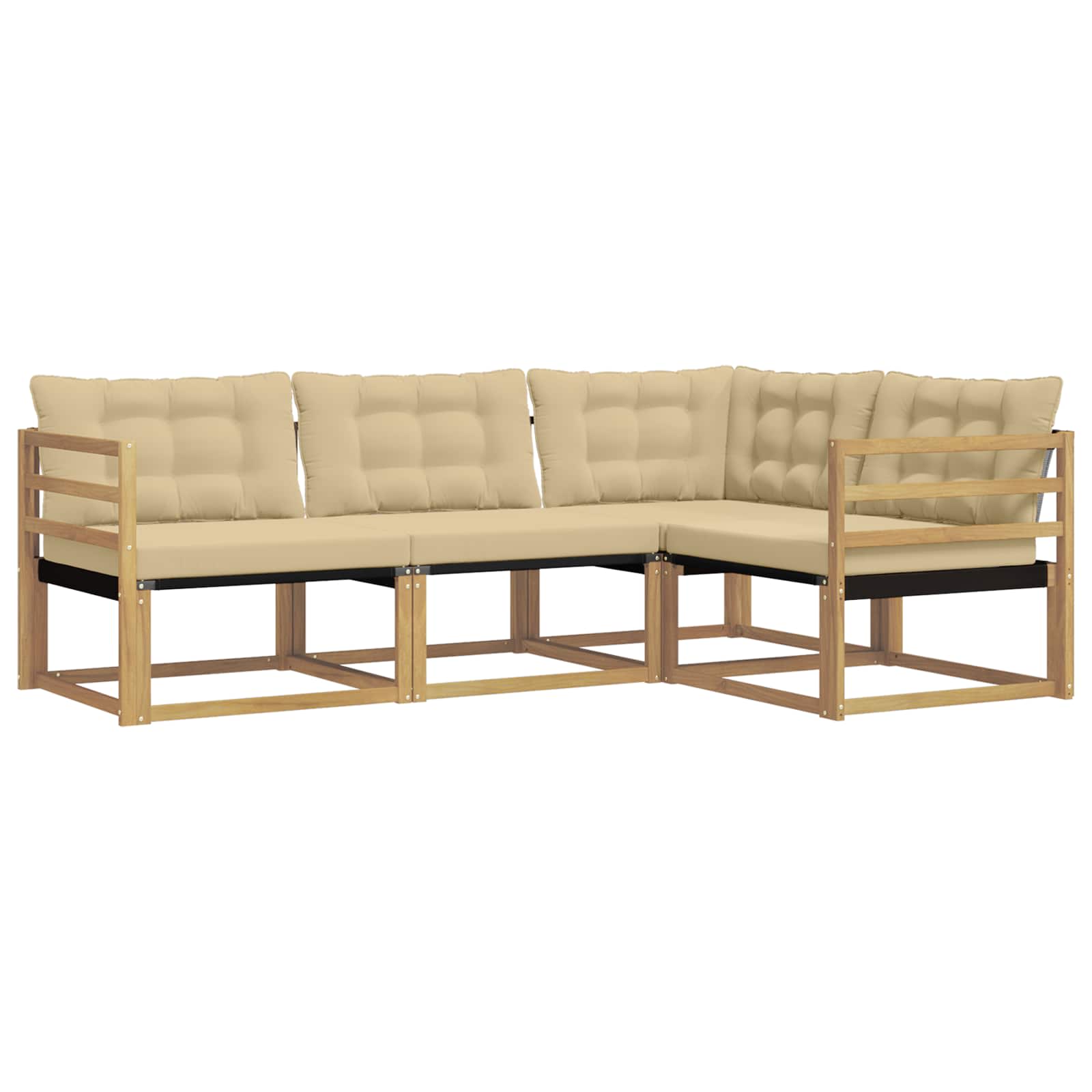 Ensemble de canapés d'extérieur 4 pc Blanc et Beige