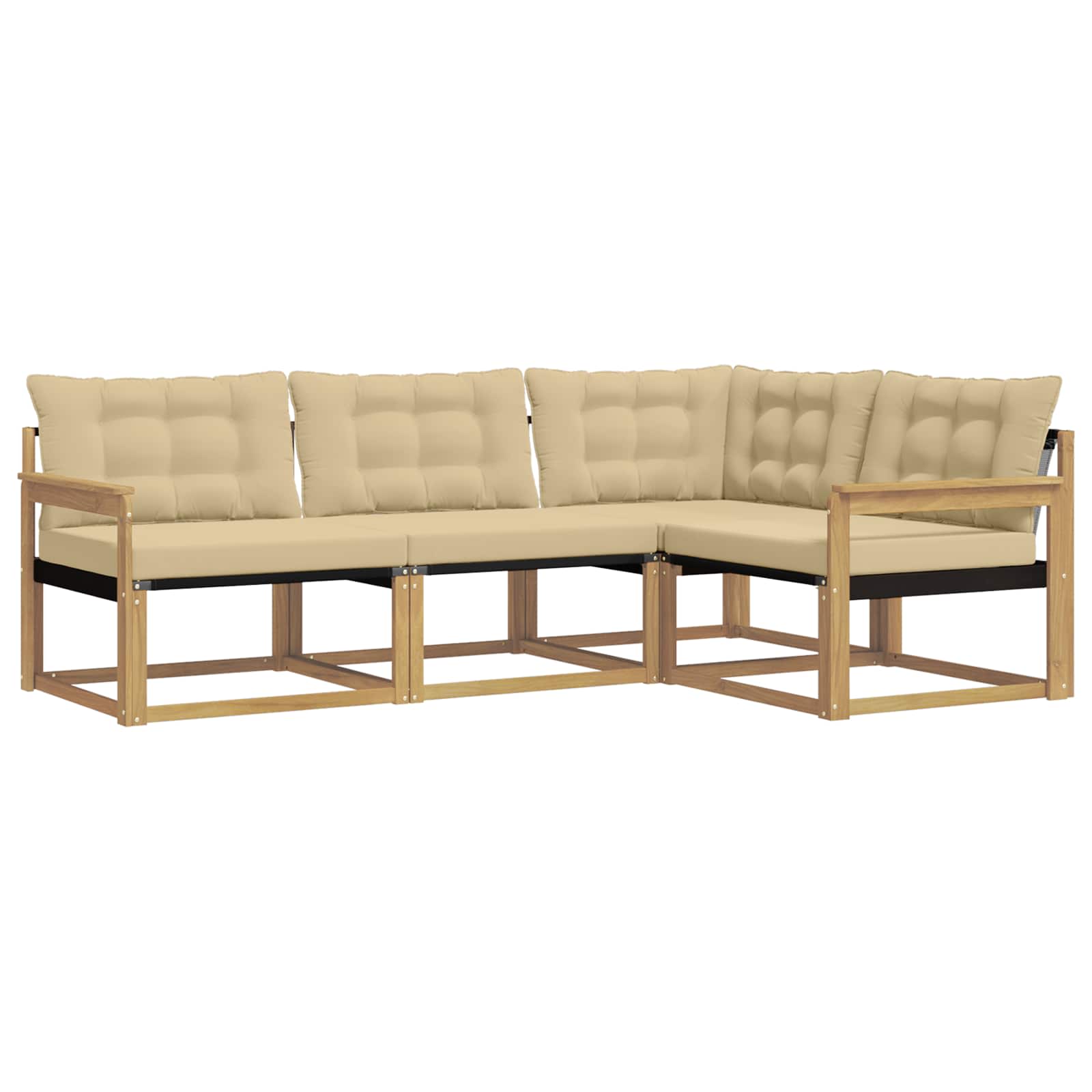 Ensemble de canapés d'extérieur 4 pc Blanc et Beige
