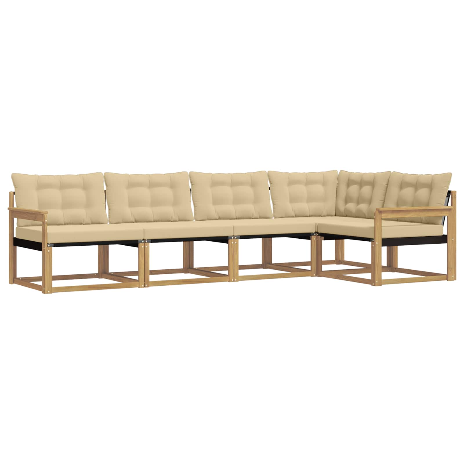 Ensemble de canapés d'extérieur 5 pcs Blanc et Beige - XIOS
