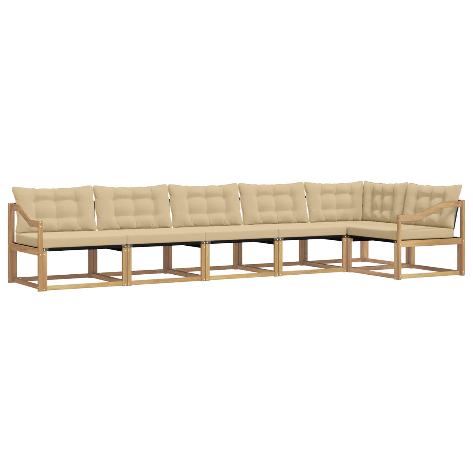 Ensemble de canapés d'extérieur 6 pcs Blanc et Beige - XIOS